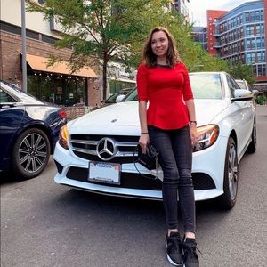 Red top ADL with basque